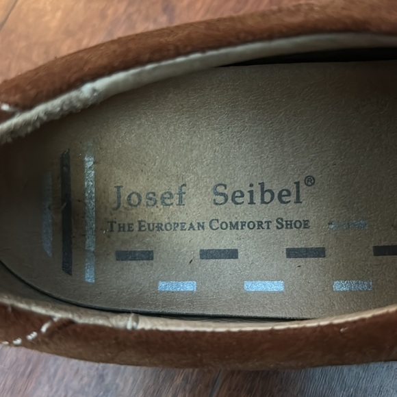 Josef Seibel Cognac Brown Suede Sneakers, Classic Lace-Up Design, Size 8 - Picture 13 of 16